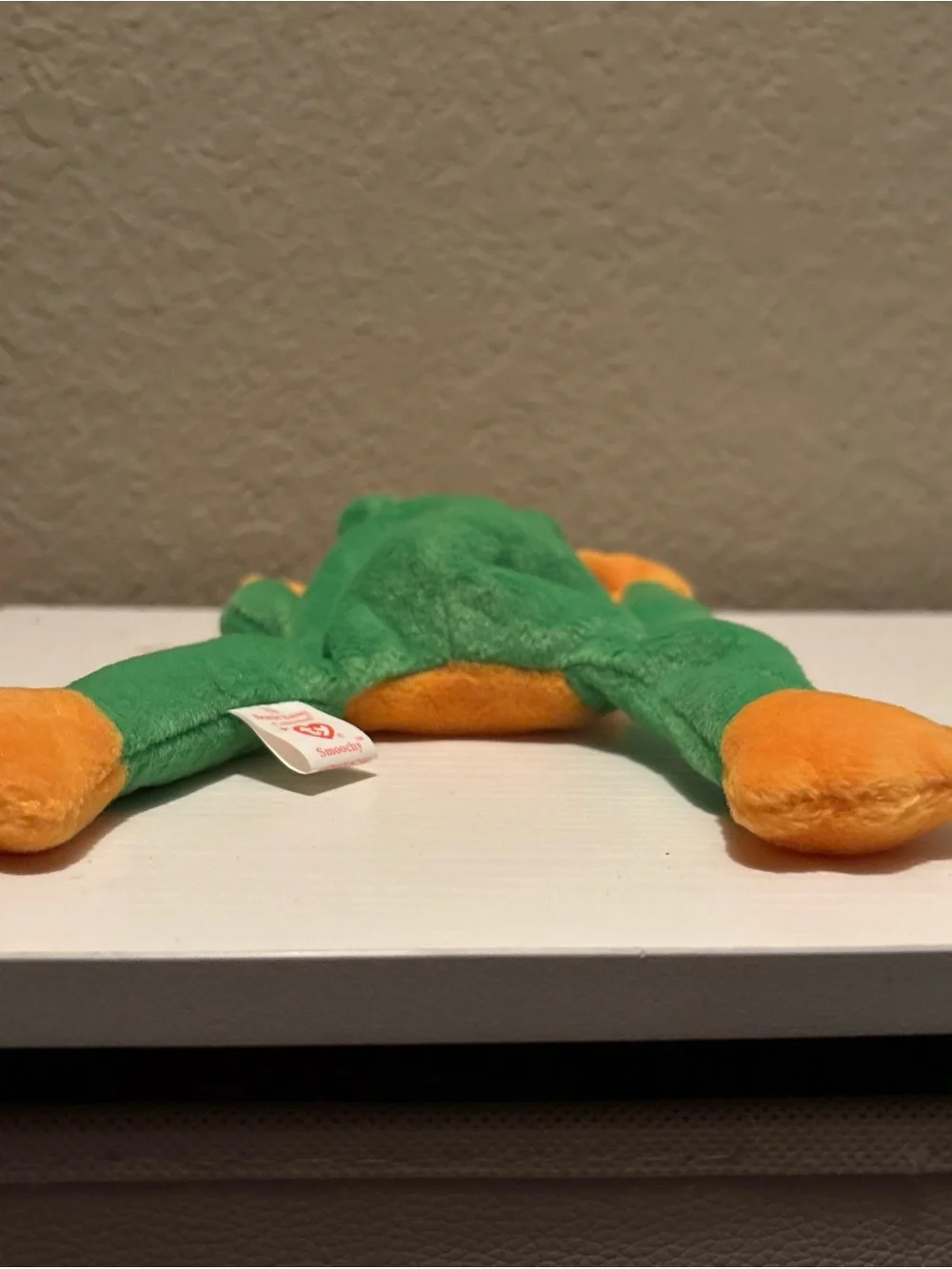 Ty Green and Orange Frog Plush Beanie